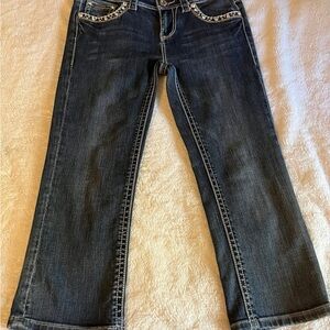 L.A. Idol Black Cropped Jeans with Studded Details